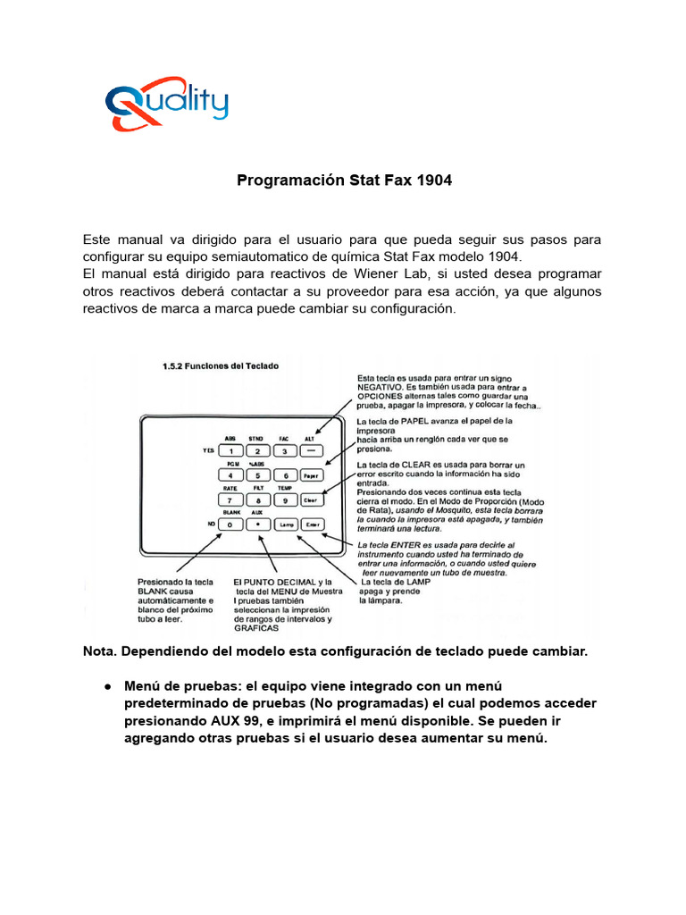 Manual de Programación Stat Fax 1904 | PDF