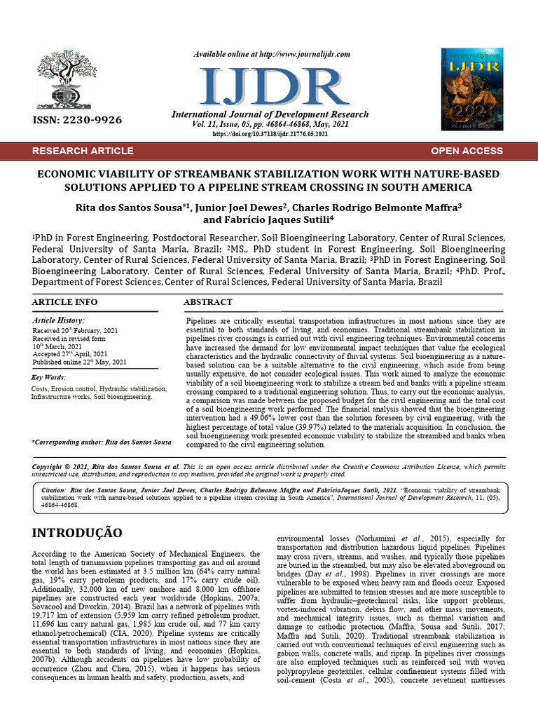Economic Viability of Streambank Work With NBS | PDF | Civil ...