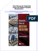 Textbook Productivity Theory For Industrial Engineering First Edition Ryspek Usubamatov Ebook All Chapter PDF