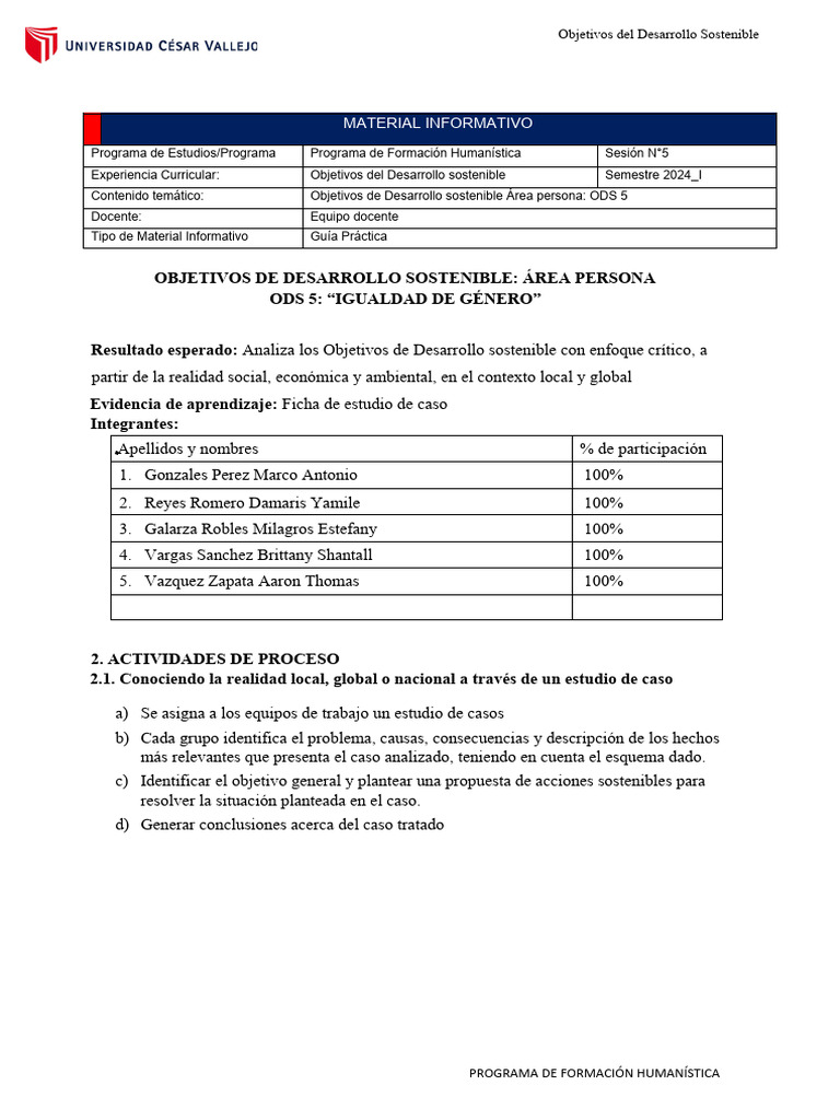 Guía Práctica 05 Ods 1 Edición Pdf Sustentabilidad Desarrollo