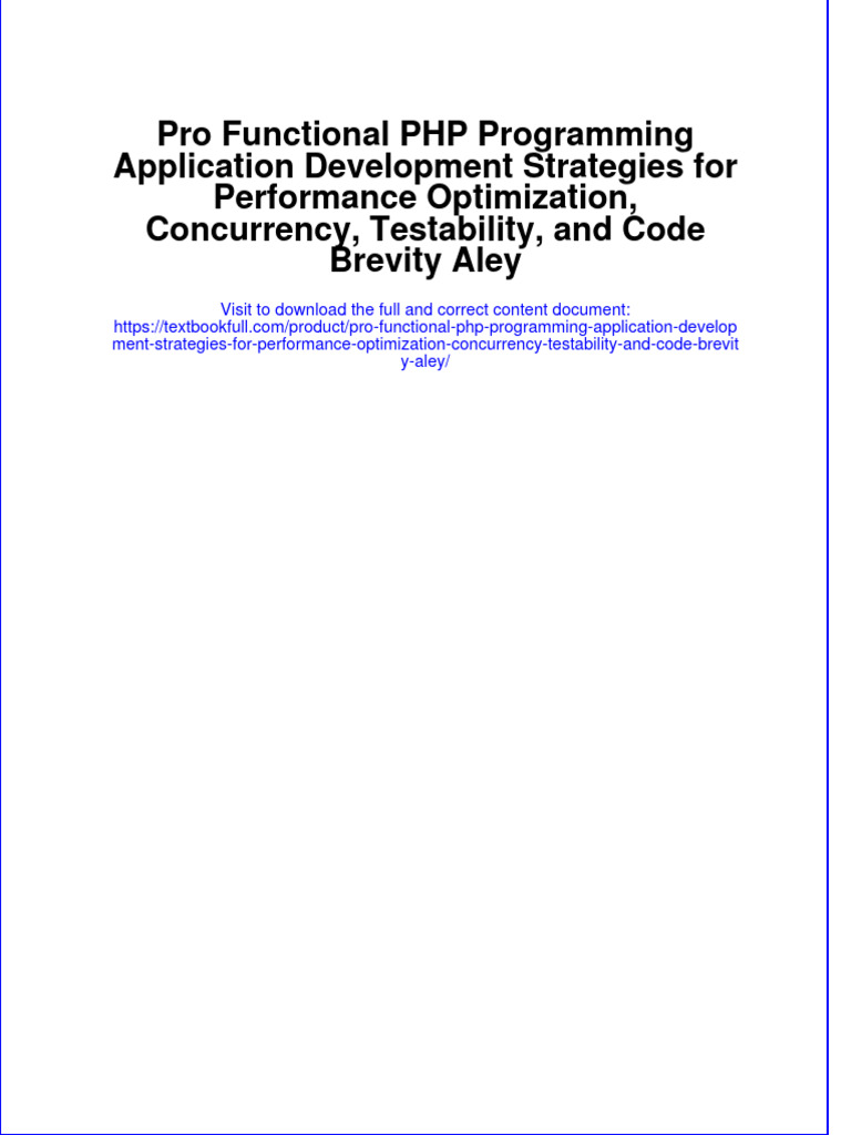 Pro Functional PHP Programming Application Development Strategies For ...