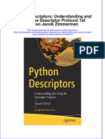 Textbook Python Descriptors Understanding and Using The Descriptor Protocol 1St Edition Jacob Zimmerman Ebook All Chapter PDF