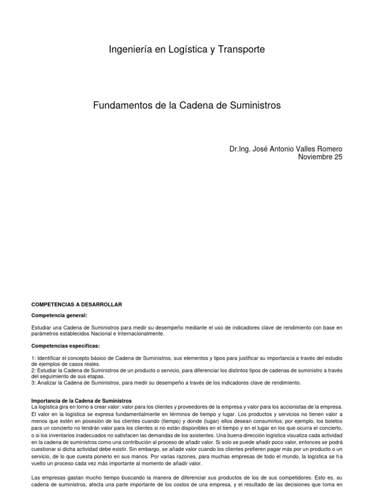 Optimización de la Cadena de Suministro | PDF | Cadena de suministro ...