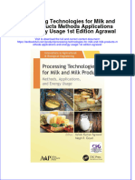 Textbook Processing Technologies For Milk and Milk Products Methods Applications and Energy Usage 1St Edition Agrawal Ebook All Chapter PDF