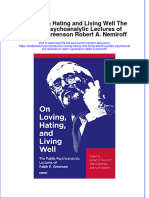 Textbook On Loving Hating and Living Well The Public Psychoanalytic Lectures of Ralph R Greenson Robert A Nemiroff Ebook All Chapter PDF