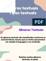 Gêneros Textuais e Tipos Textuais