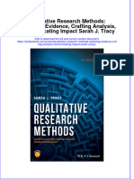 Download pdf Qualitative Research Methods Collecting Evidence Crafting Analysis Communicating Impact Sarah J Tracy ebook full chapter 