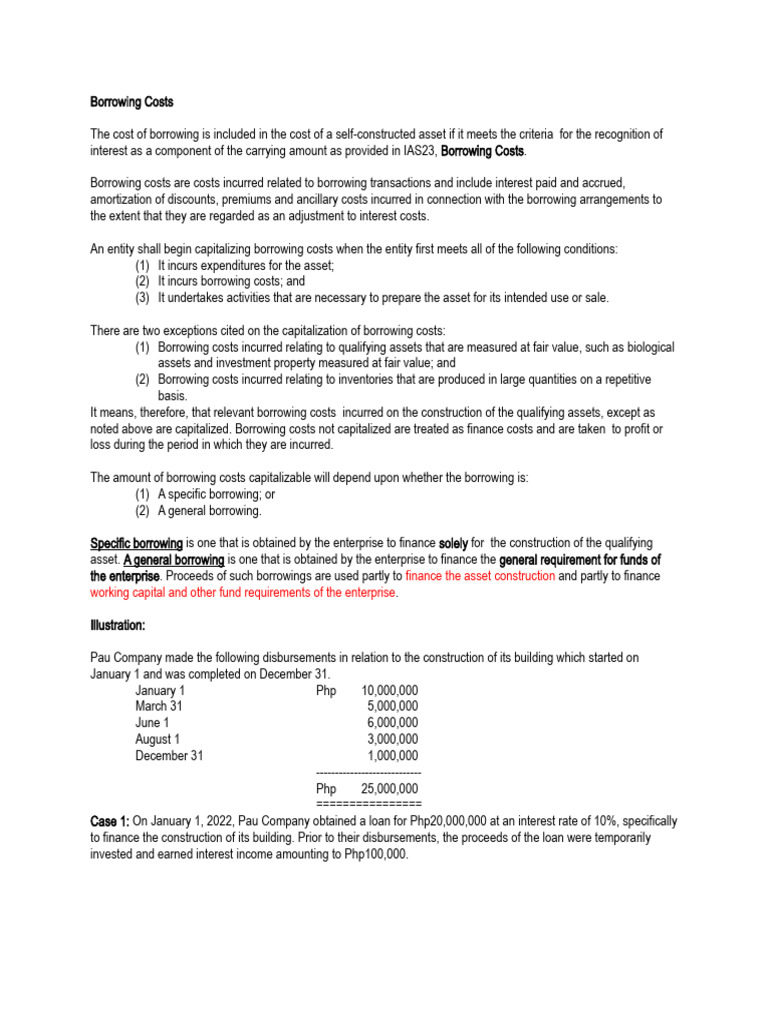 Capitalizing Borrowing Costs for Assets | PDF | Book Value | Interest