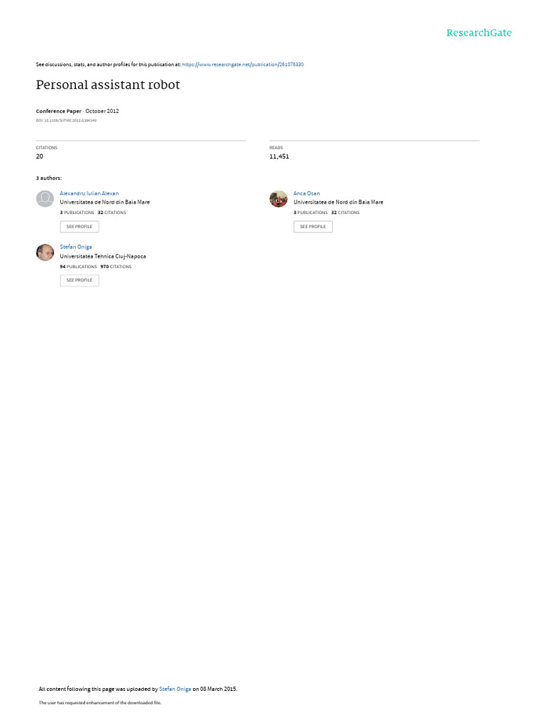 Personal Assistant Robot October 2012 Pdf Microcontroller