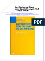 PDF Quantum Mechanical Signal Processing and Spectral Analysis First Edition Belkic Ebook Full Chapter