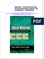 Textbook Optical Materials Microstructuring Surfaces With Off Electrode Plasma 1St Edition Nikolay L Kazanskiy Ebook All Chapter PDF