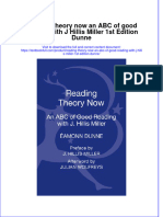 Textbook Reading Theory Now An Abc of Good Reading With J Hillis Miller 1St Edition Dunne Ebook All Chapter PDF