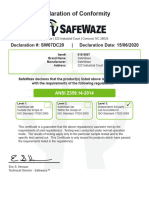 Safewaze #018-5007 Declaration of Conformity