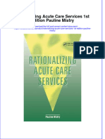 Textbook Rationalizing Acute Care Services 1St Edition Pauline Mistry Ebook All Chapter PDF