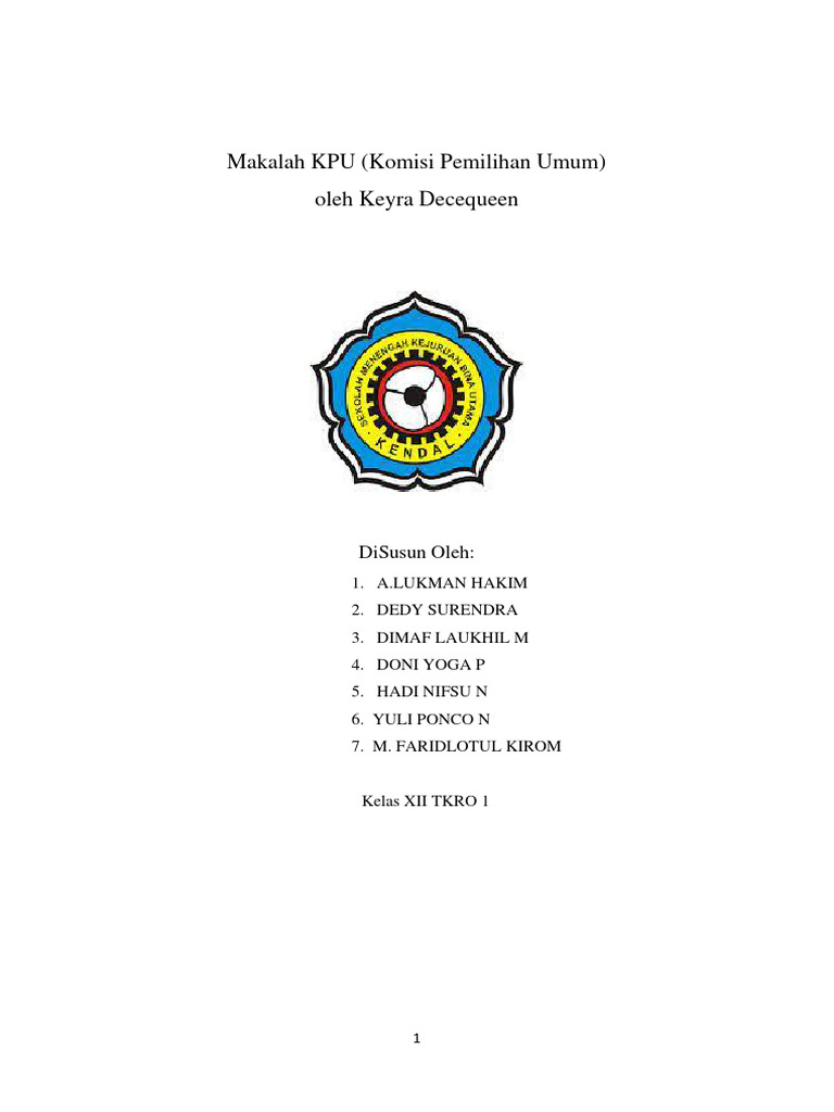 Makalah KPU: Sejarah dan Tugasnya | PDF