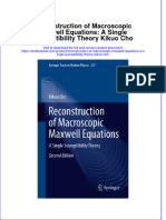 Textbook Reconstruction of Macroscopic Maxwell Equations A Single Susceptibility Theory Kikuo Cho Ebook All Chapter PDF