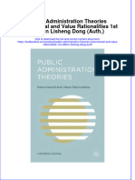 Textbook Public Administration Theories Instrumental and Value Rationalities 1St Edition Lisheng Dong Auth Ebook All Chapter PDF