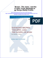 Download textbook Raymond Brown The Jews And The Gospel Of John From Apologia To Apology Sonya Shetty Cronin ebook all chapter pdf 