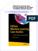 Textbook Python Machine Learning Case Studies Five Case Studies For The Data Scientist 1St Edition Danish Haroon 2 Ebook All Chapter PDF