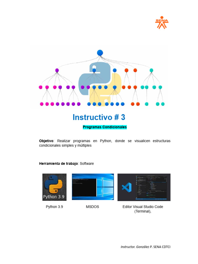 3 Instructivo Estructuras Condicionales | PDF | Python (lenguaje de ...