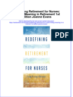 Textbook Redefining Retirement For Nurses Finding Meaning in Retirement 1St Edition Joanne Evans Ebook All Chapter PDF