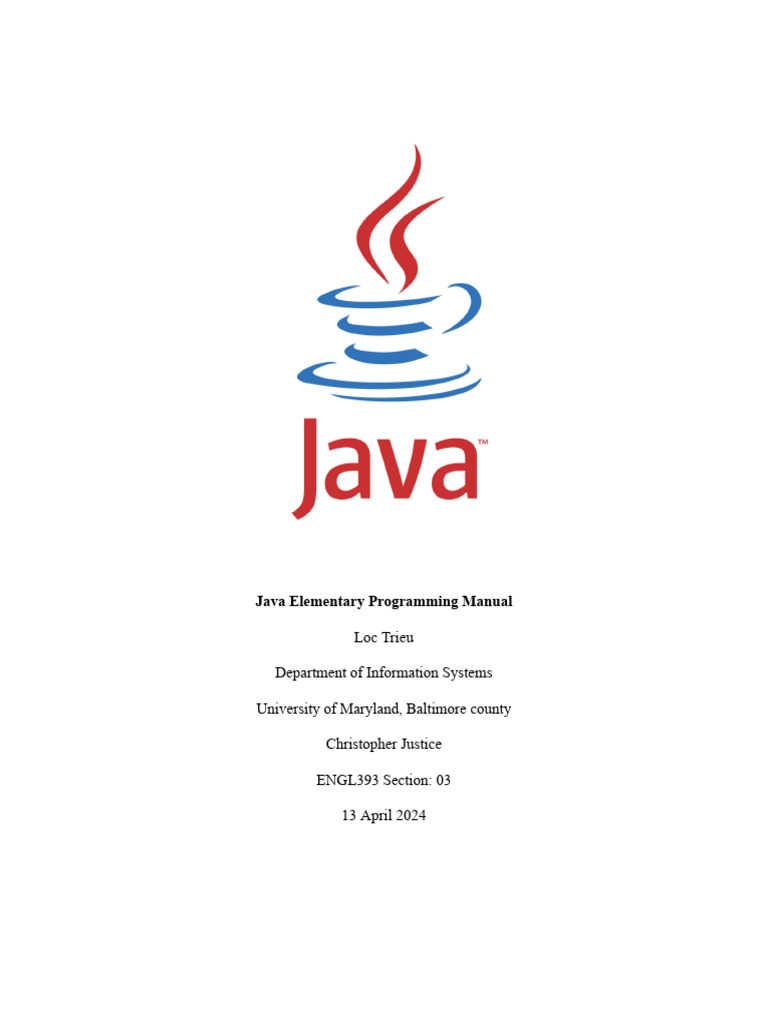 Java Elementary Programming Instructions - Engl393 | Download Free PDF ...