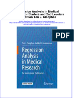 Textbook Regression Analysis in Medical Research For Starters and 2Nd Levelers 1St Edition Ton J Cleophas Ebook All Chapter PDF