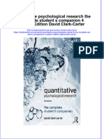 PDF Quantitative Psychological Research The Complete Student S Companion 4 Edition Edition David Clark Carter Ebook Full Chapter