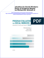 PDF Program Evaluation For Social Workers Foundations of Evidence Based Programs Richard M Grinnell JR Ebook Full Chapter