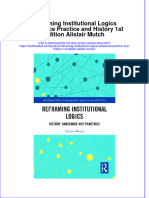 PDF Reframing Institutional Logics Substance Practice and History 1St Edition Alistair Mutch Ebook Full Chapter