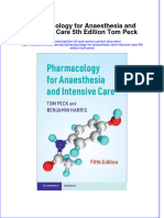 Download full chapter Pharmacology For Anaesthesia And Intensive Care 5Th Edition Tom Peck pdf docx