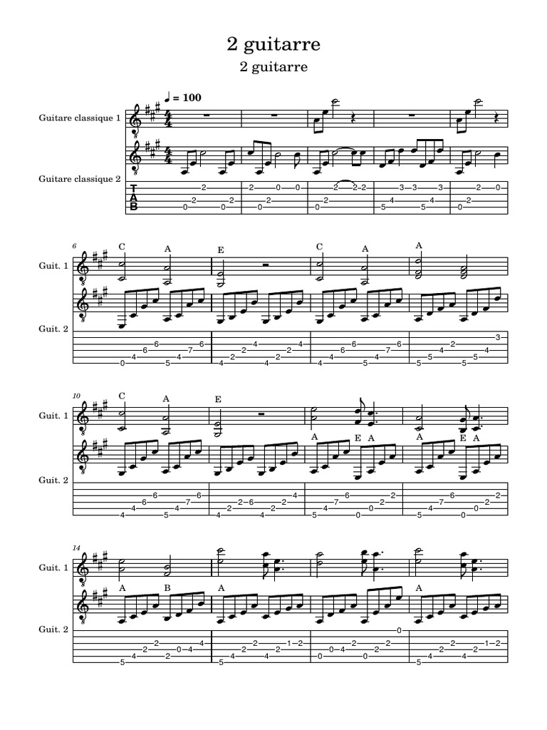 Guitare Classique 1/2 PDF Guide | PDF