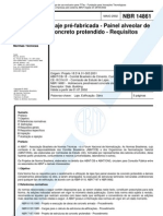 NBR 14861 - 2002 - Laje Pré-Fabricada - Painel Alveolar de Concreto Protendido - Requisitos
