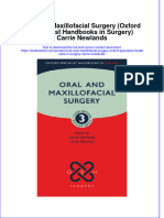 PDF Oral and Maxillofacial Surgery Oxford Specialist Handbooks in Surgery Carrie Newlands Ebook Full Chapter