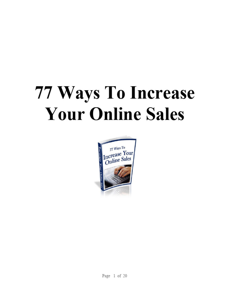 77 Online Sales Boosting Tactics | PDF | Affiliate Marketing | Auction