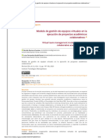 Modelo de Gestión de Equipos Virtuales en La Ejecución de Proyectos Académicos Colaborativos