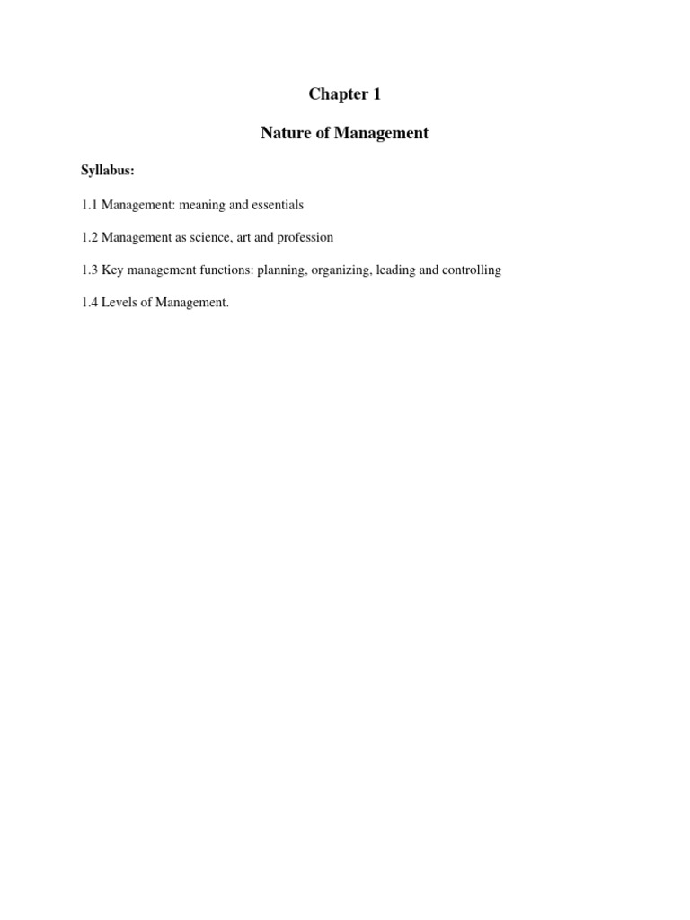 Concept Of Management