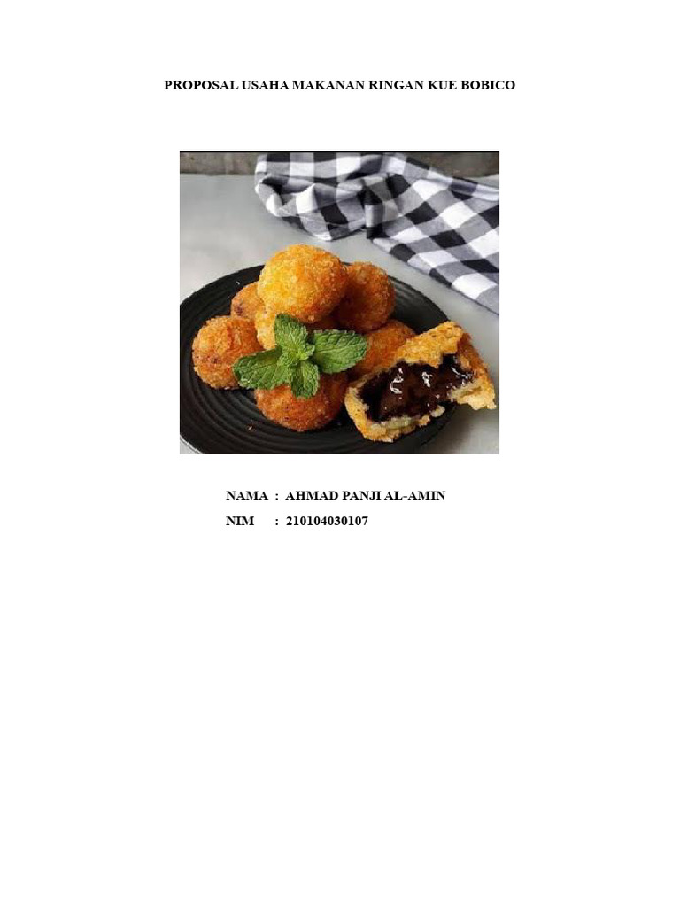 Proposal Usaha Makanan Ringan Kue Bobicofiks Pdf Bisnis