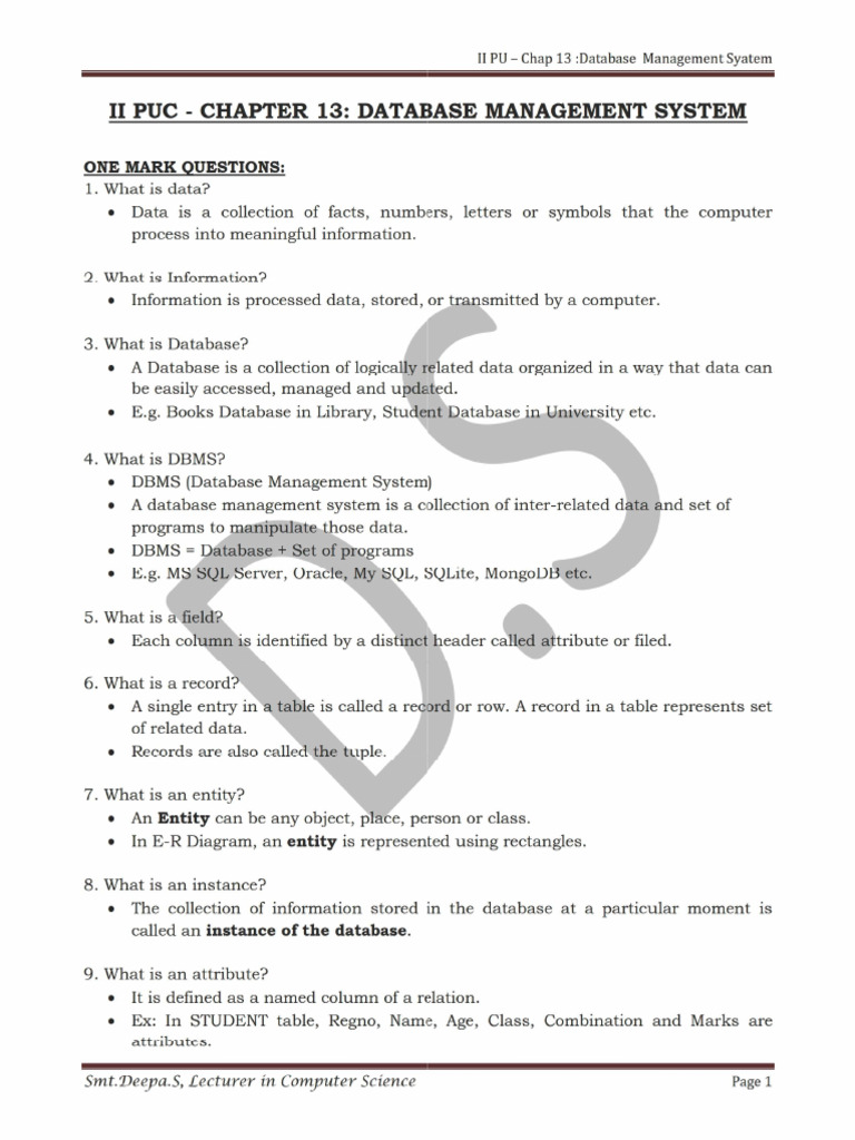 Database and Management System | PDF