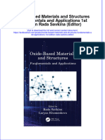 PDF Oxide Based Materials and Structures Fundamentals and Applications 1St Edition Rada Savkina Editor Ebook Full Chapter