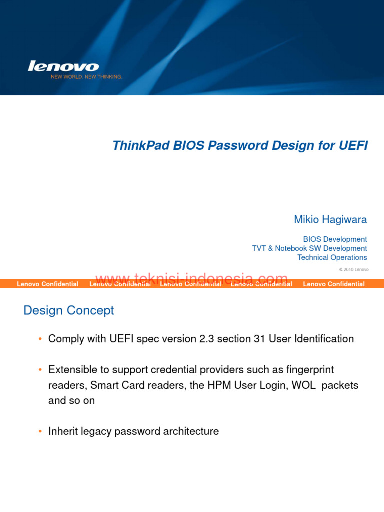 Lenovo ThinkPad BIOS Password Design | PDF | Bios | Solid State Drive
