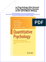 PDF Quantitative Psychology 83Rd Annual Meeting of The Psychometric Society New York Ny 2018 Marie Wiberg Ebook Full Chapter