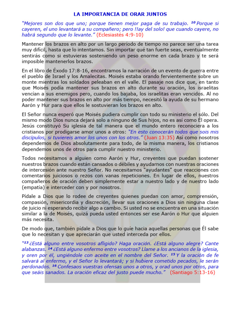 La Importancia de Orar Juntos | PDF | Oración | Intercesión