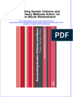 PDF Researching Gender Violence and Abuse Theory Methods Action 1St Edition Nicole Westmarland Ebook Full Chapter