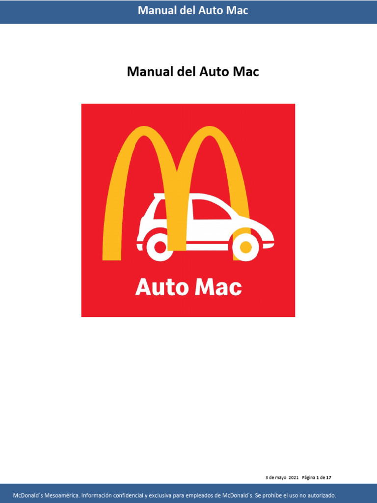 Manual del Auto Mac en McDonald's | PDF | Mc Donald's
