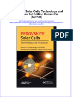 PDF Perovskite Solar Cells Technology and Practices 1St Edition Kunwu Fu Author Ebook Full Chapter