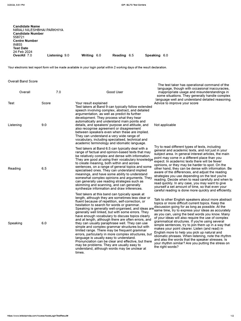 Idp ielts test centers pdf international english language testing