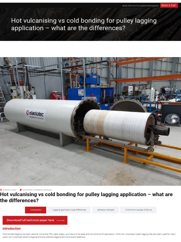 Hot vs Cold Pulley Lagging Methods | PDF | Materials | Secondary Sector ...