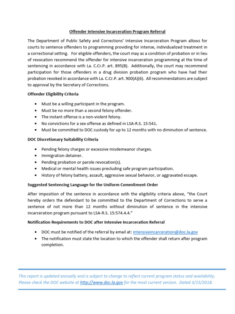 03 15 18 Offenderintensiveincarcerationprogramreferral | PDF ...