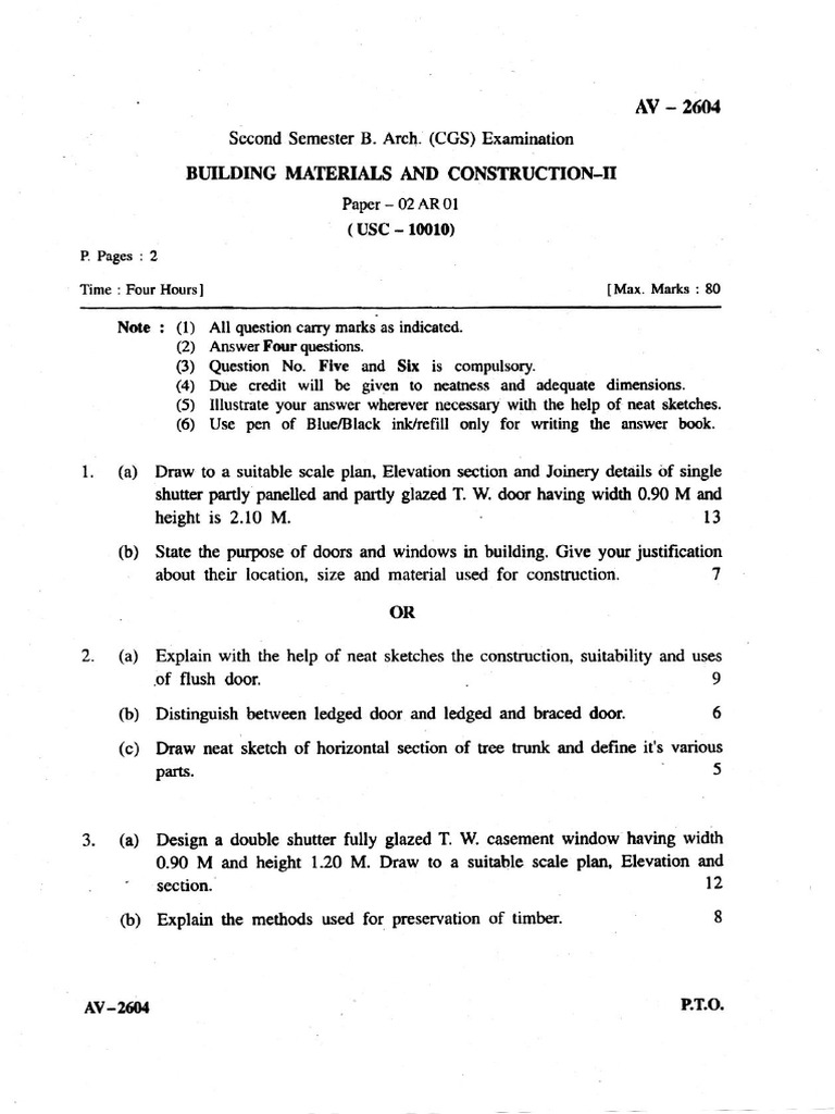 Building Materials N Construction II | PDF | Window | Door